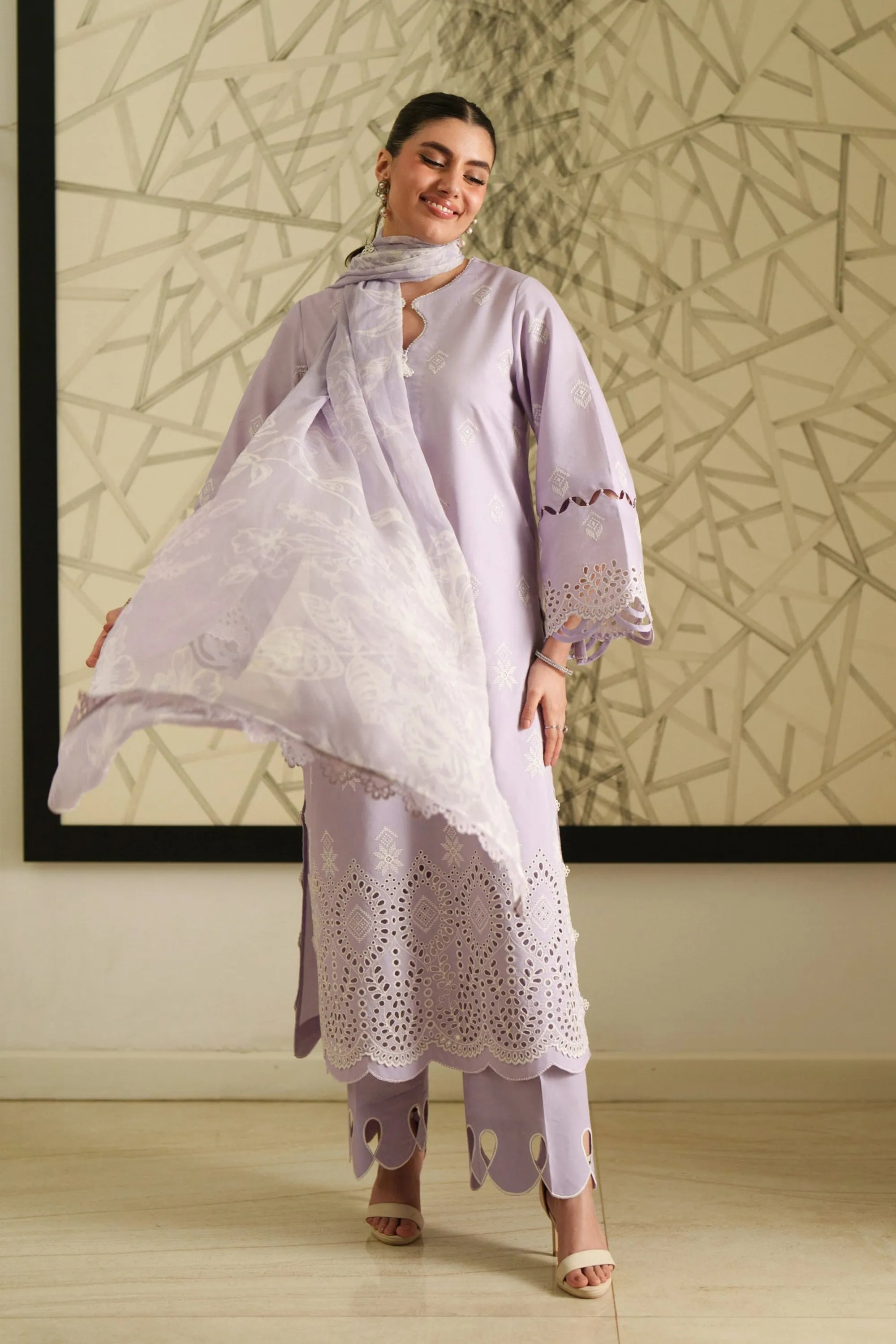 Amethyst Lilac - Luxury Lawn Suit - Image 7