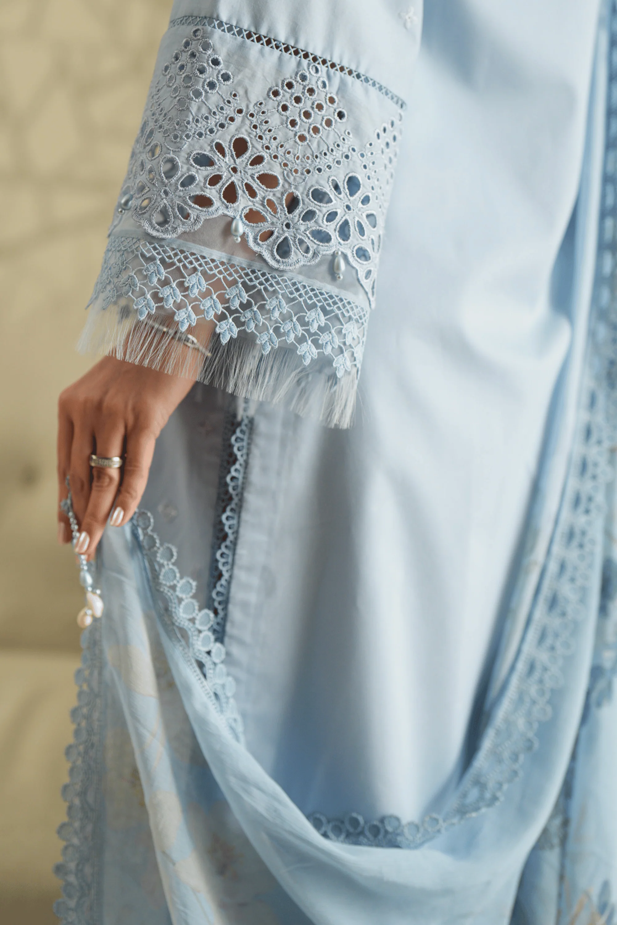 Azure Trellis - Luxury Lawn Suit - Image 3