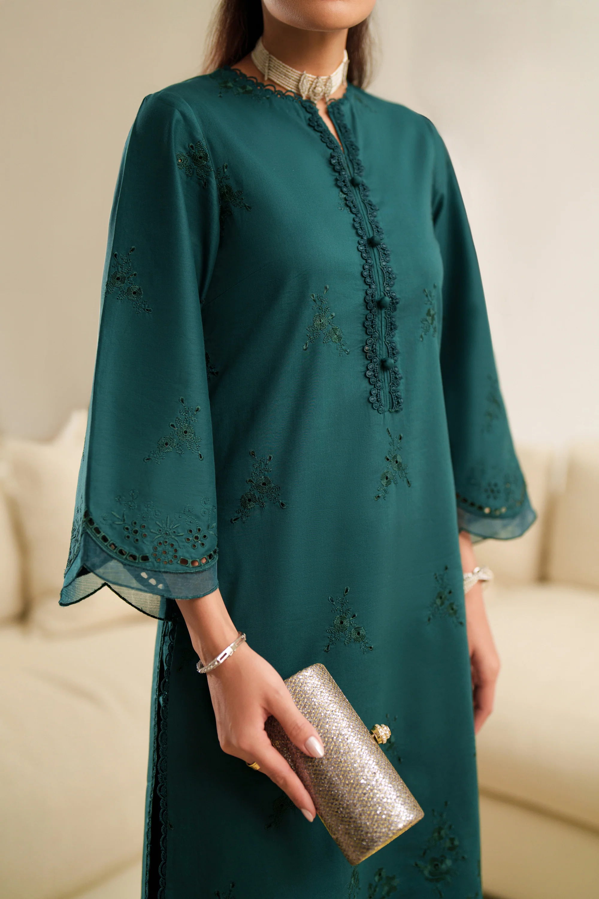 Deep Emerald - Luxury Lawn Suit - Image 3