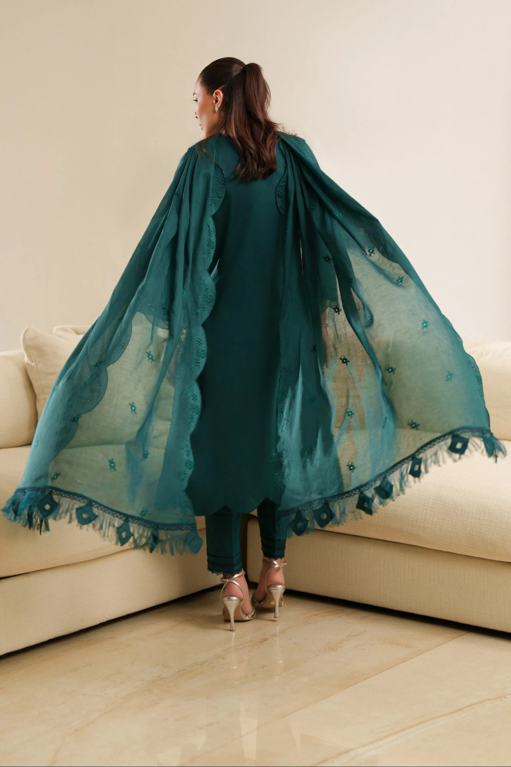 Deep Emerald - Luxury Lawn Suit - Image 8