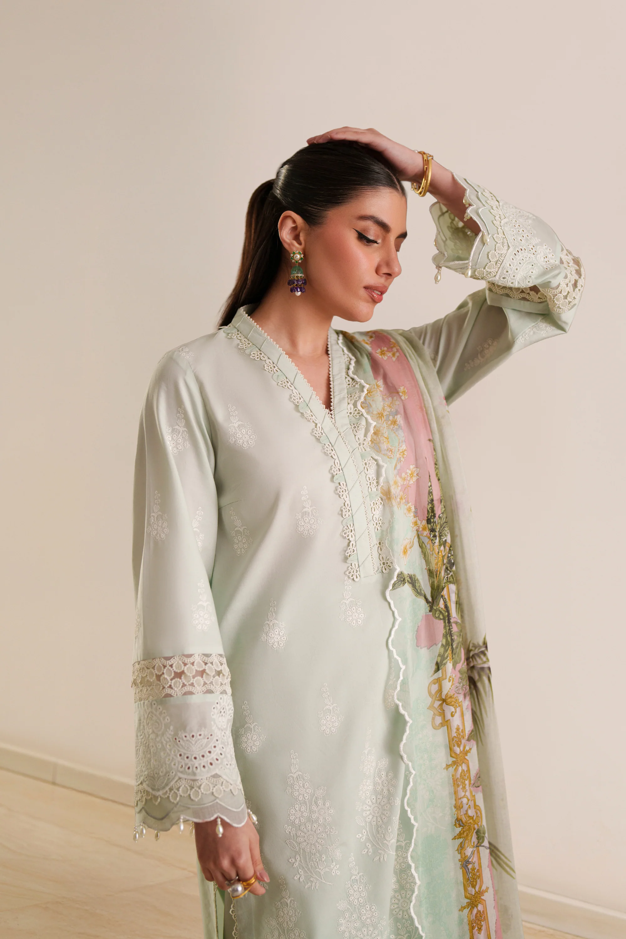 Ethereal Mint - Luxury Lawn Suit - Image 5