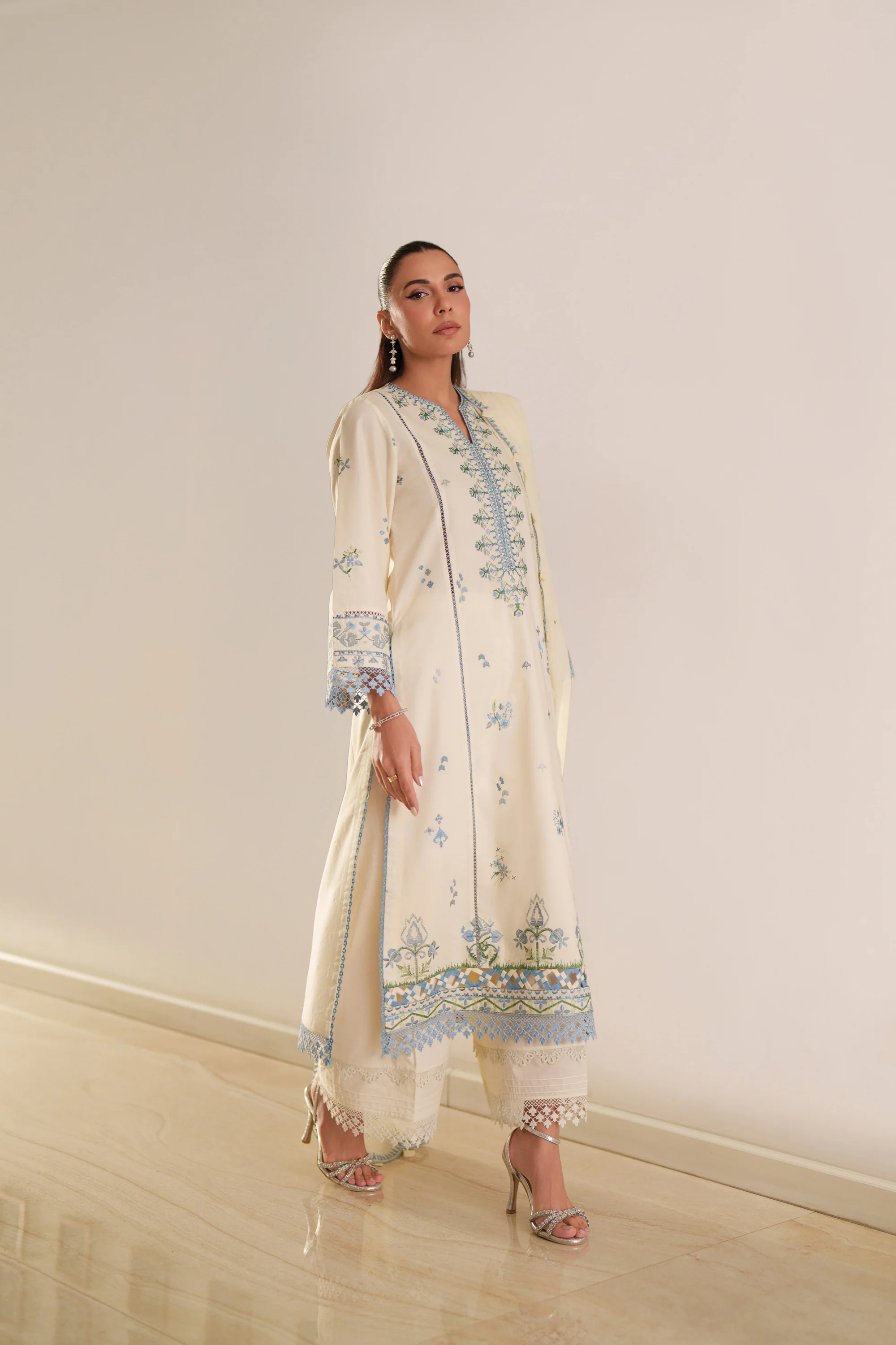 Ivory Suzani - Luxury Lawn Suit - Image 5