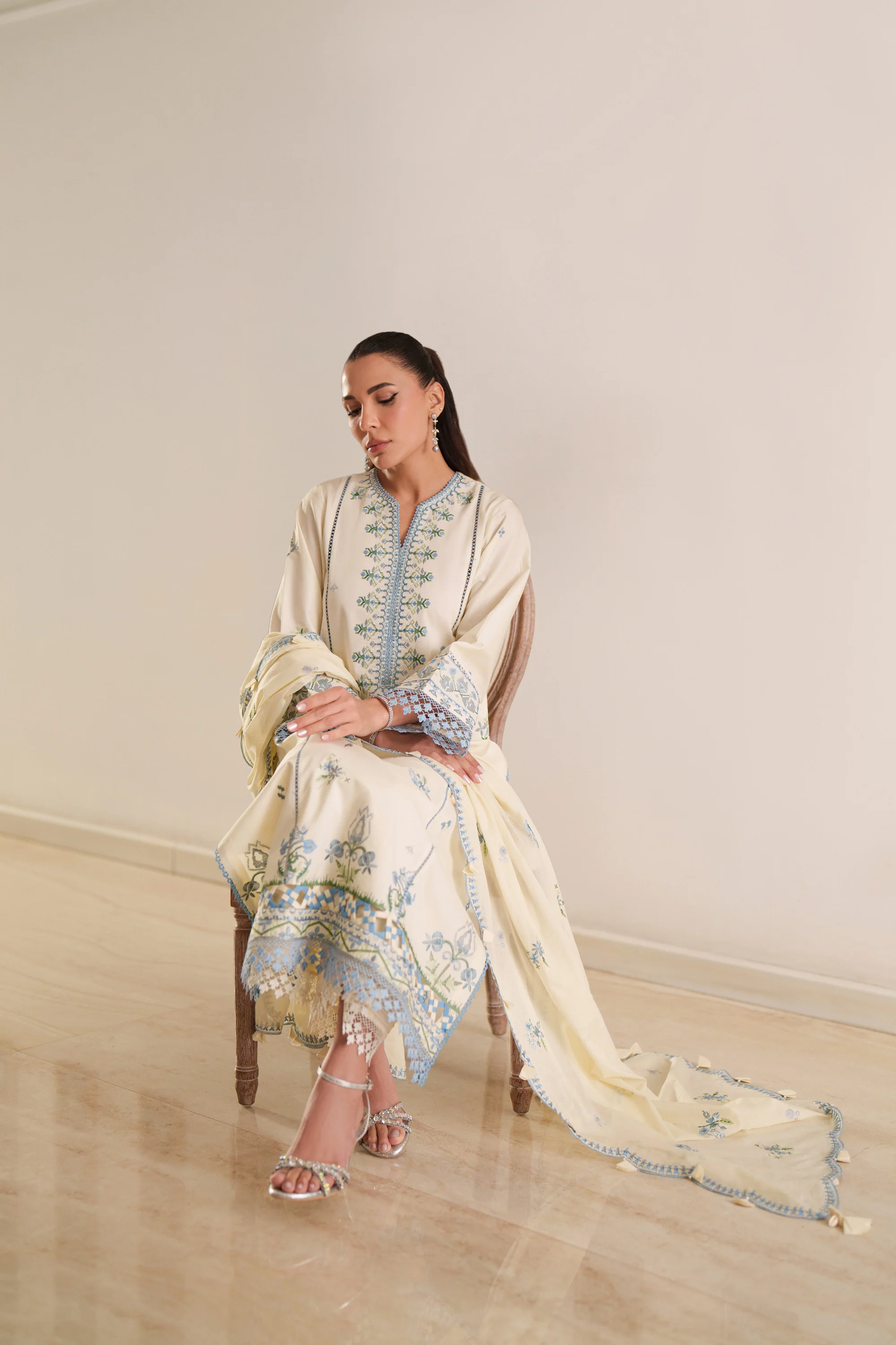 Ivory Suzani - Luxury Lawn Suit - Image 6
