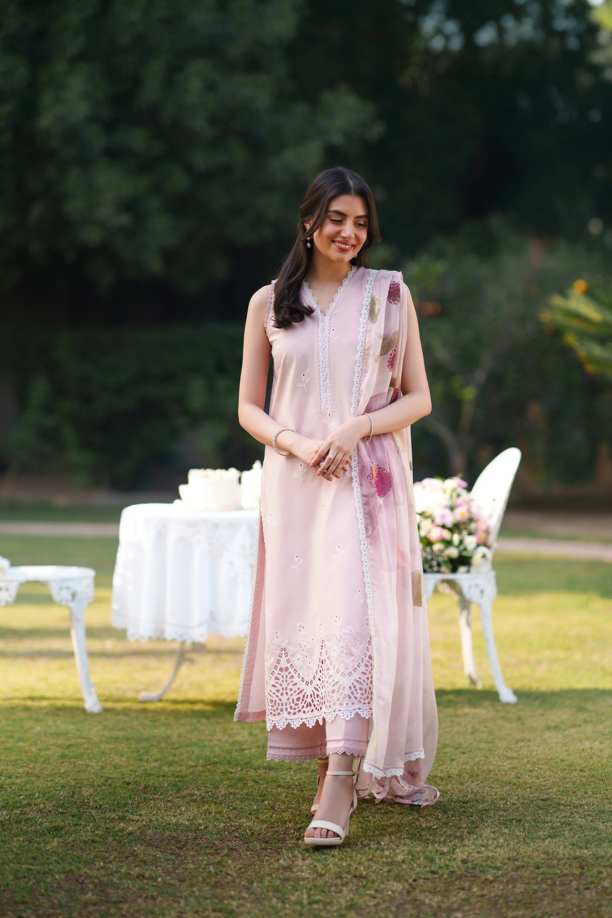 Rosy Whisper - Luxury Lawn Suit - Image 10