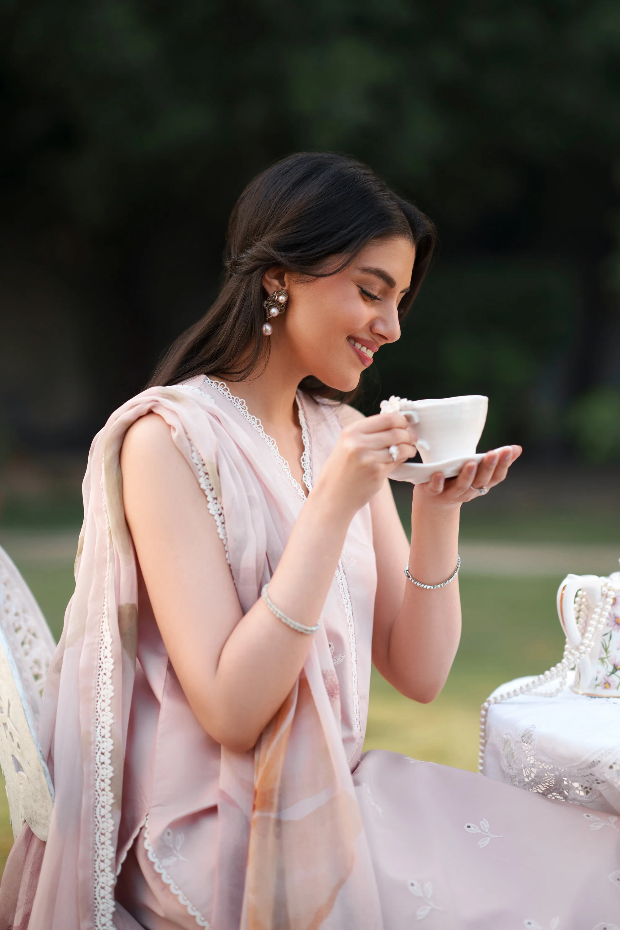 Rosy Whisper - Luxury Lawn Suit - Image 12