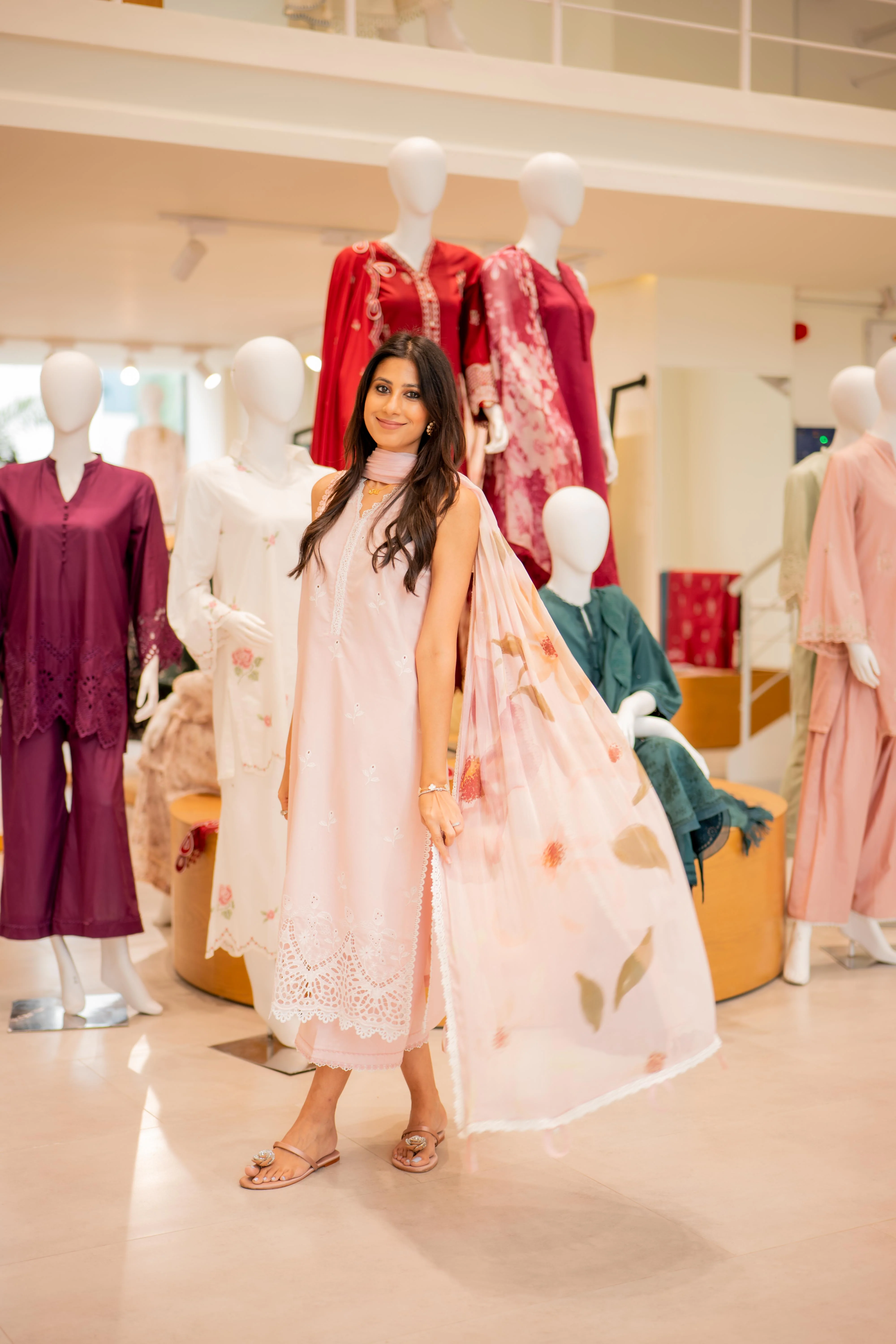 Rosy Whisper - Luxury Lawn Suit - Image 14