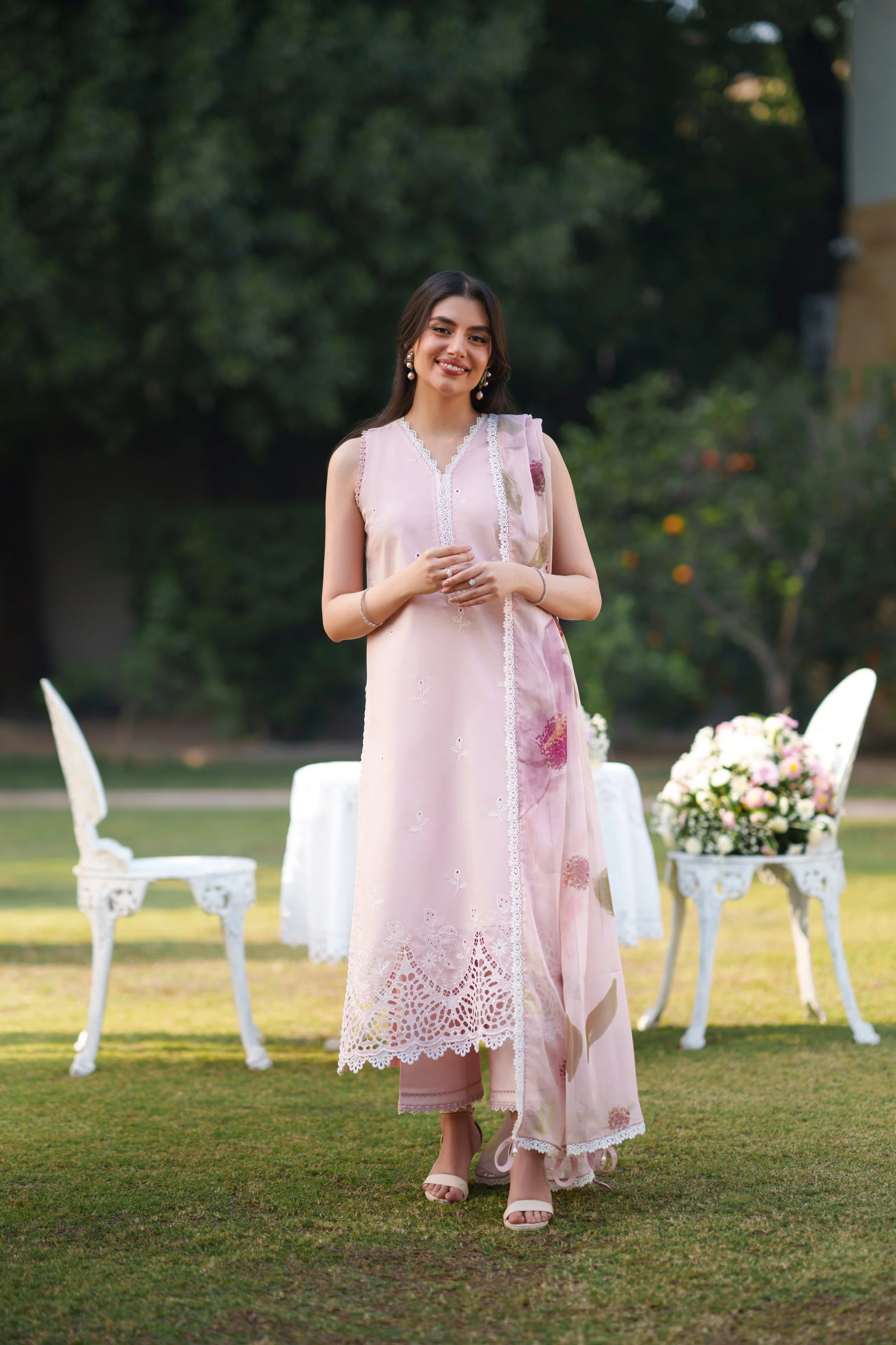 Rosy Whisper - Luxury Lawn Suit - Image 4
