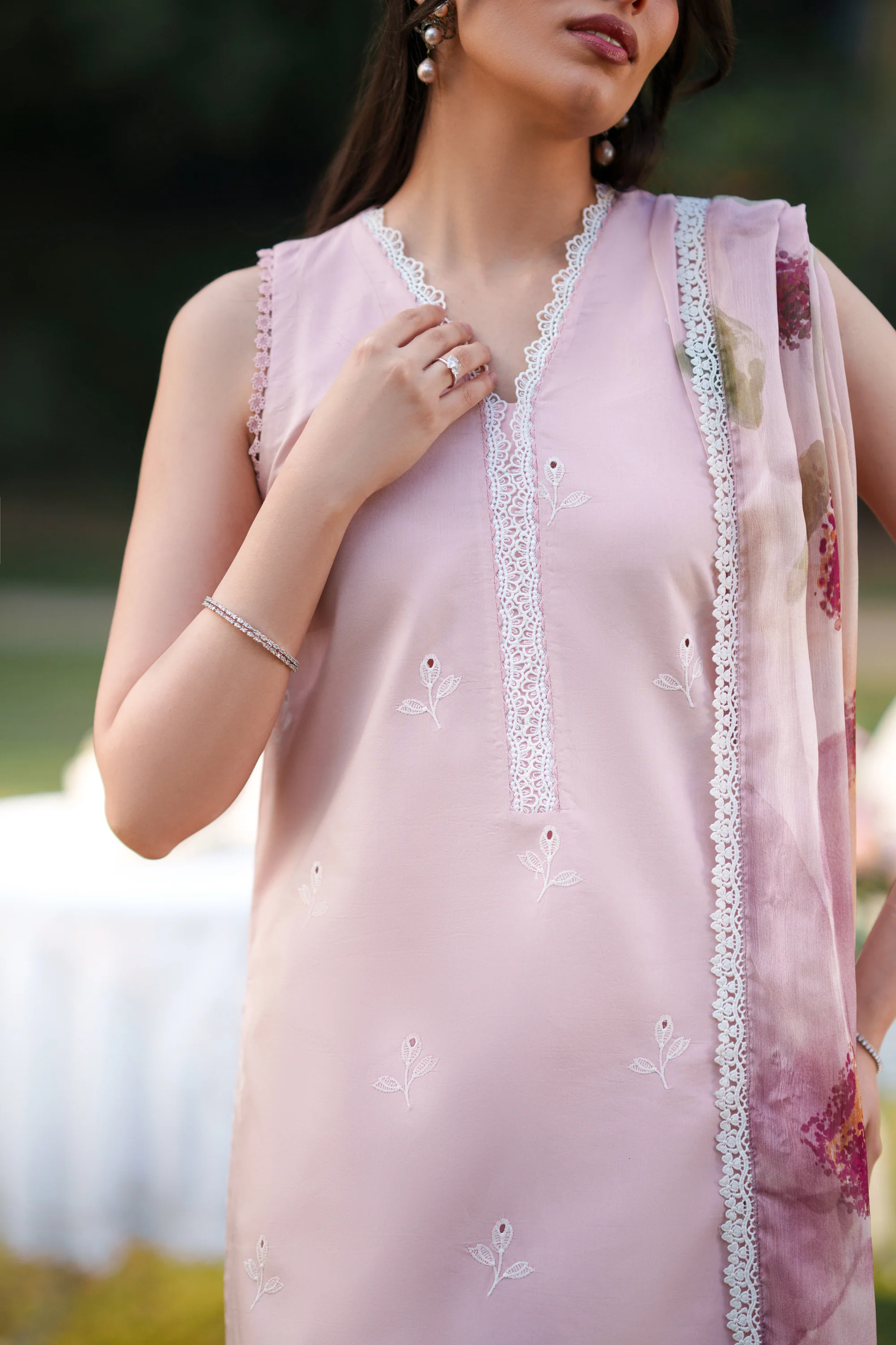 Rosy Whisper - Luxury Lawn Suit - Image 5