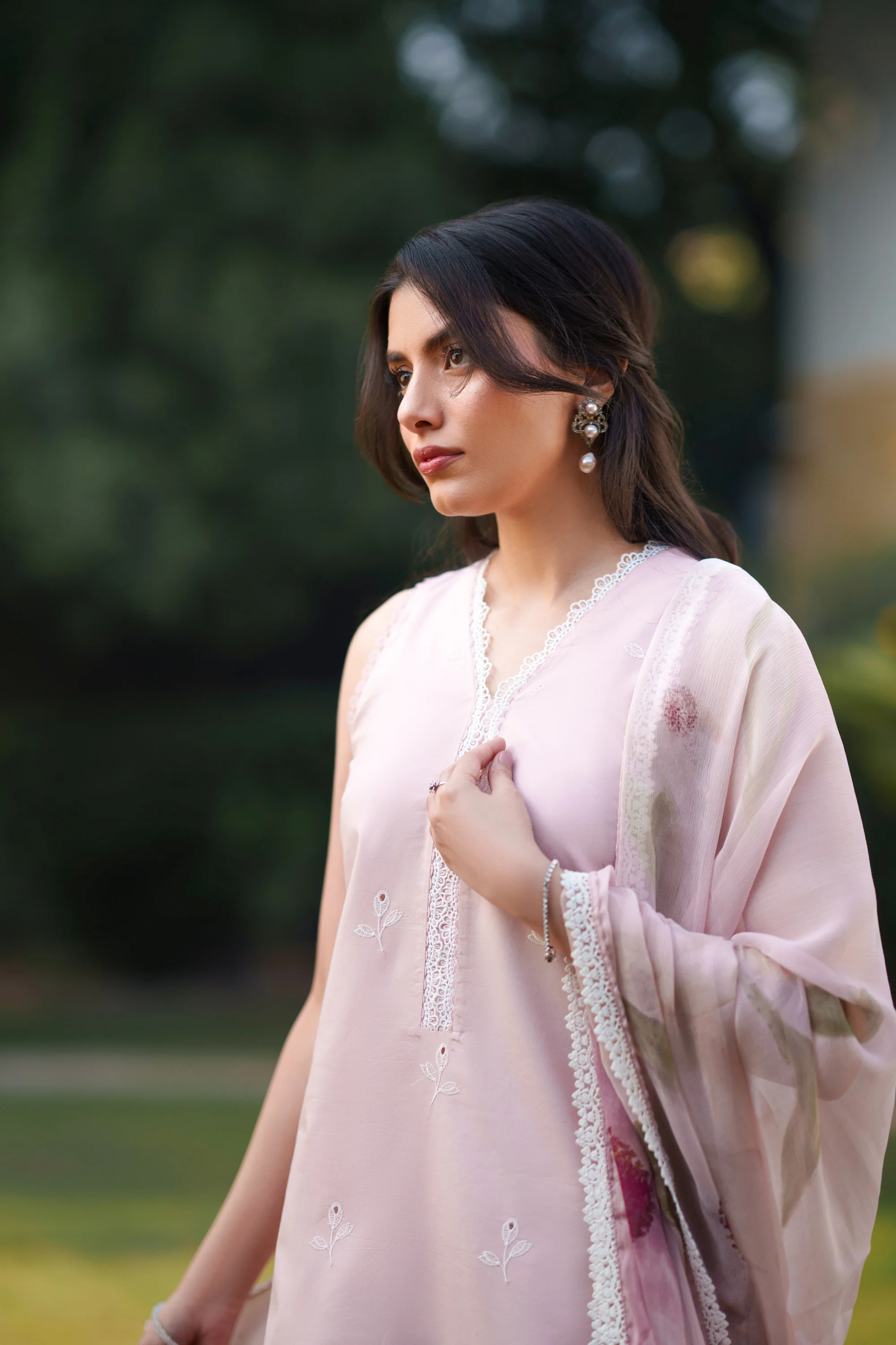 Rosy Whisper - Luxury Lawn Suit - Image 7