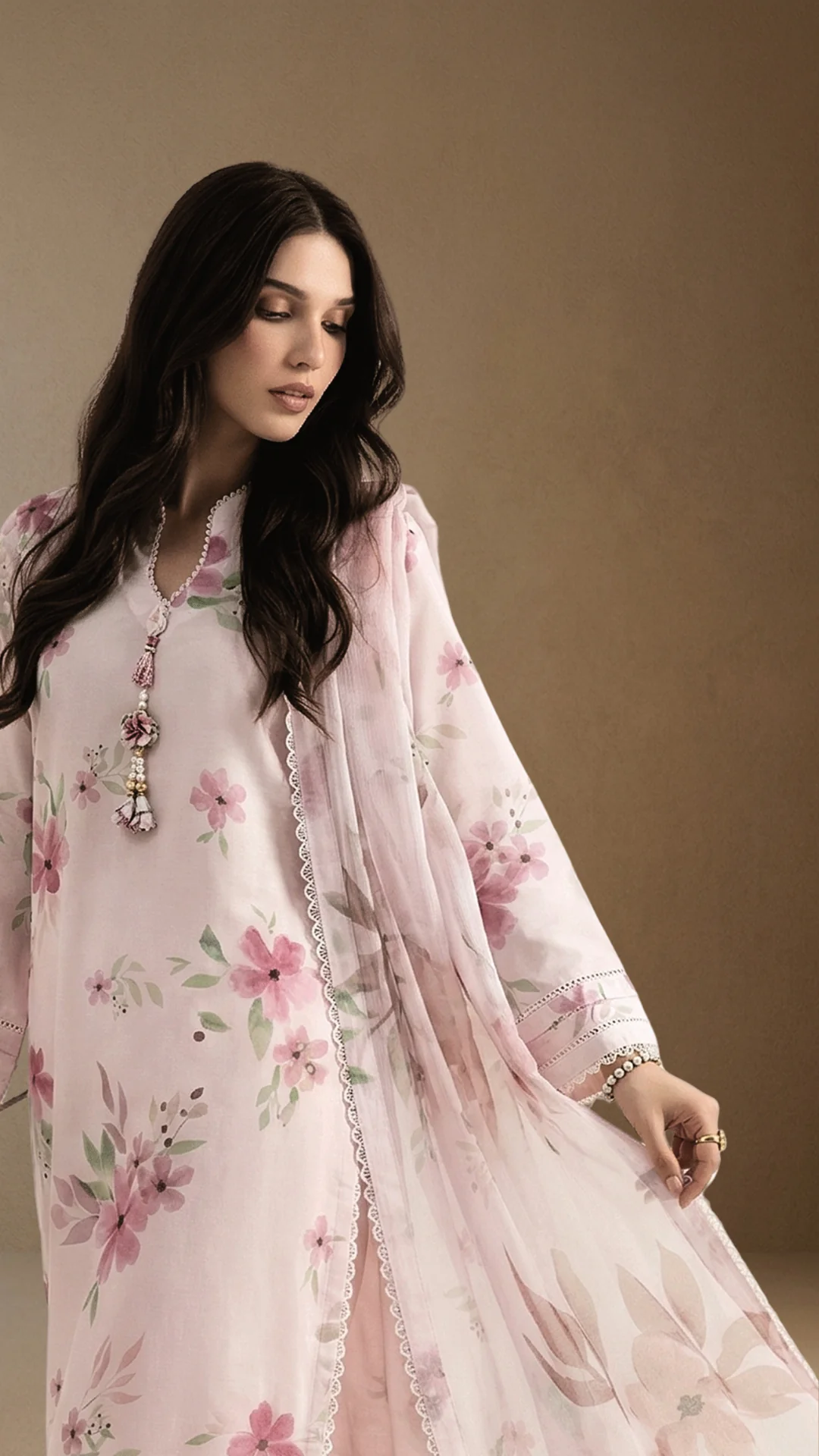 Crimson Garden - Printed Lawn Suit - Image 3