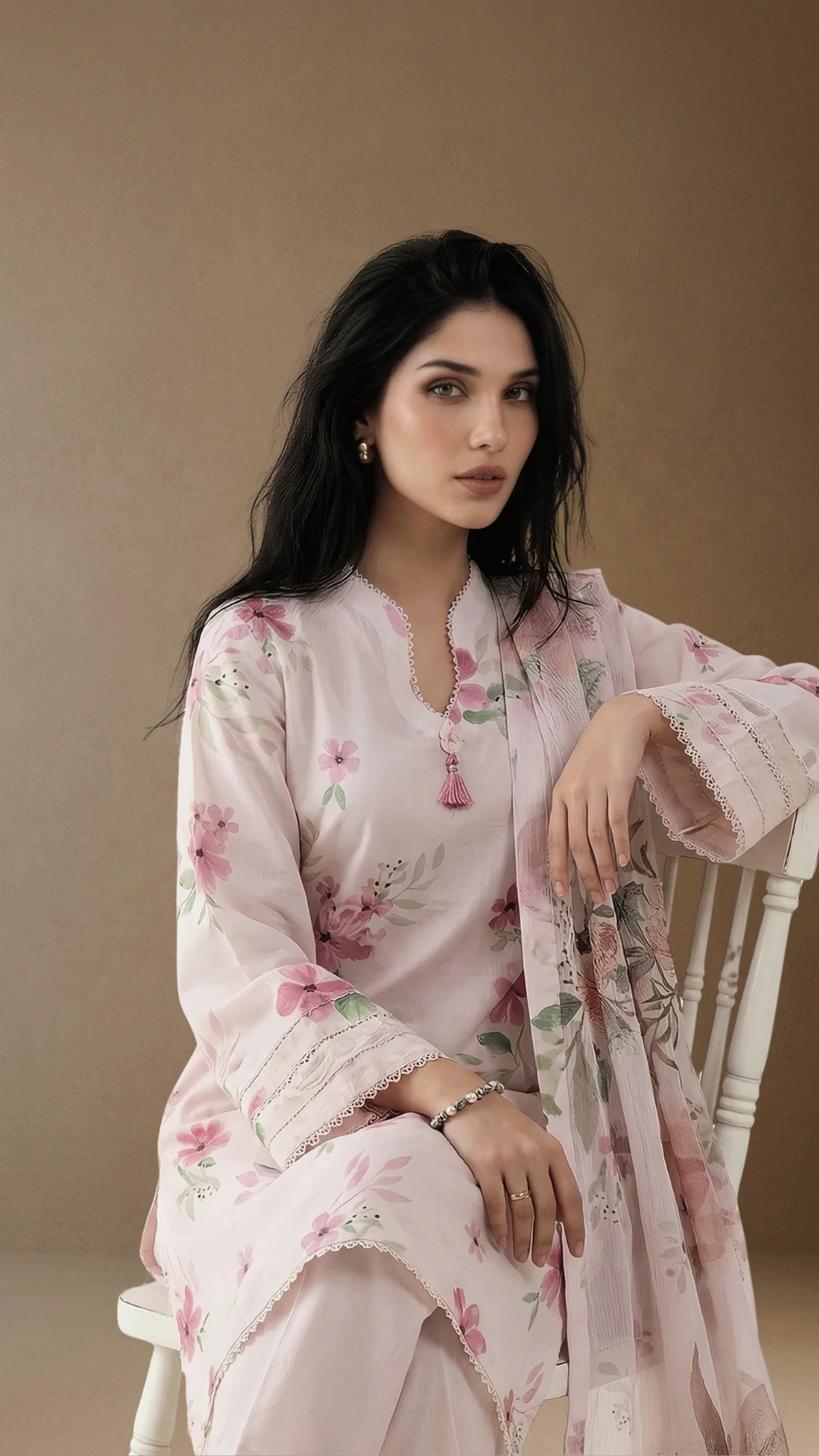 Crimson Garden - Printed Lawn Suit - Image 4