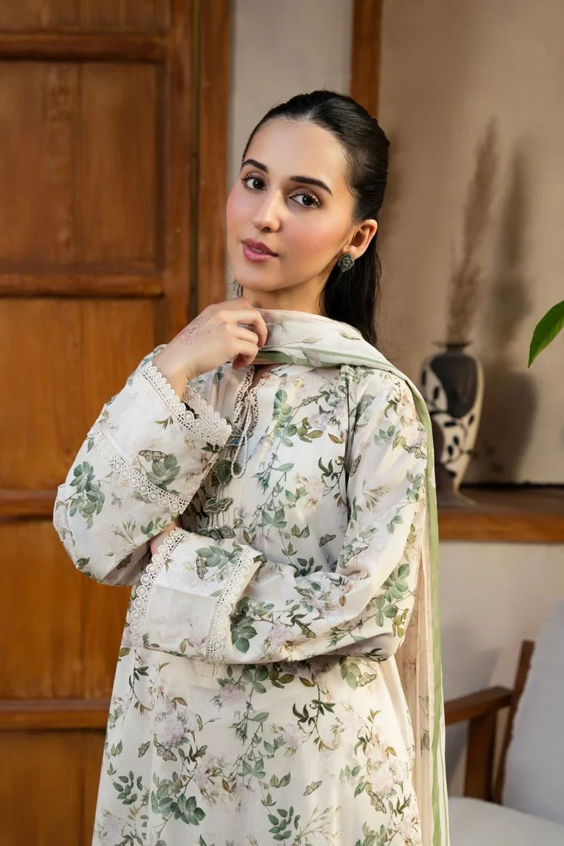 Feuille - Printed Lawn Suit - Image 5
