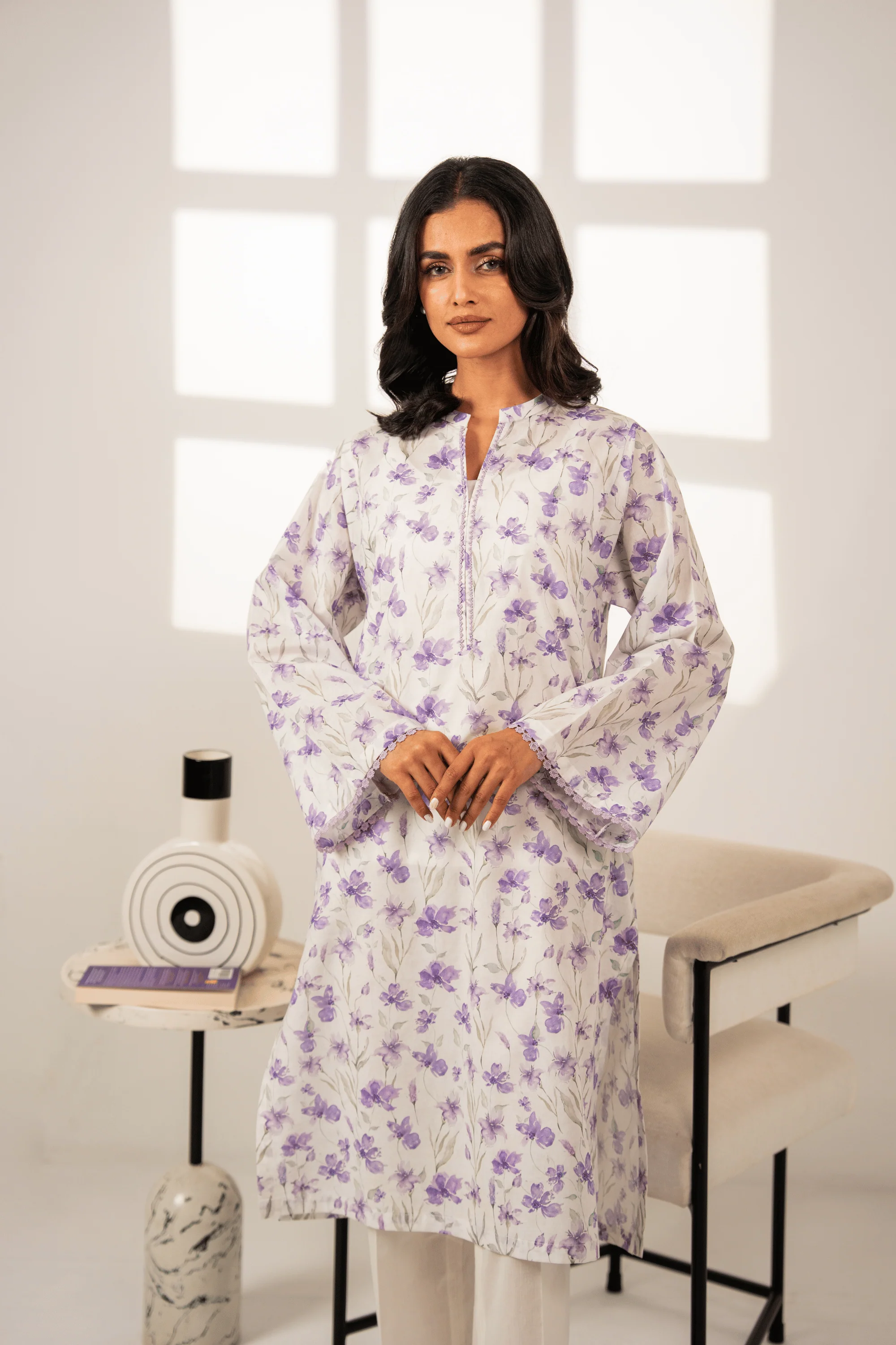 Floral Ink Kurta - Image 7