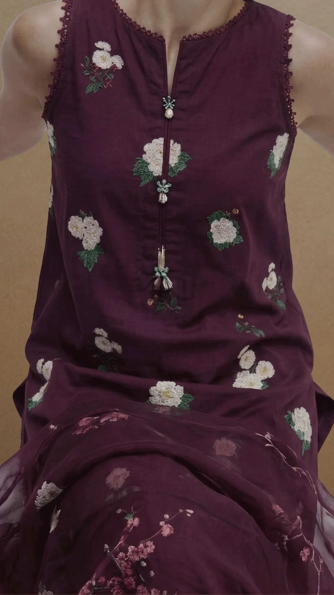 Prune - Printed Lawn Suit - Image 3