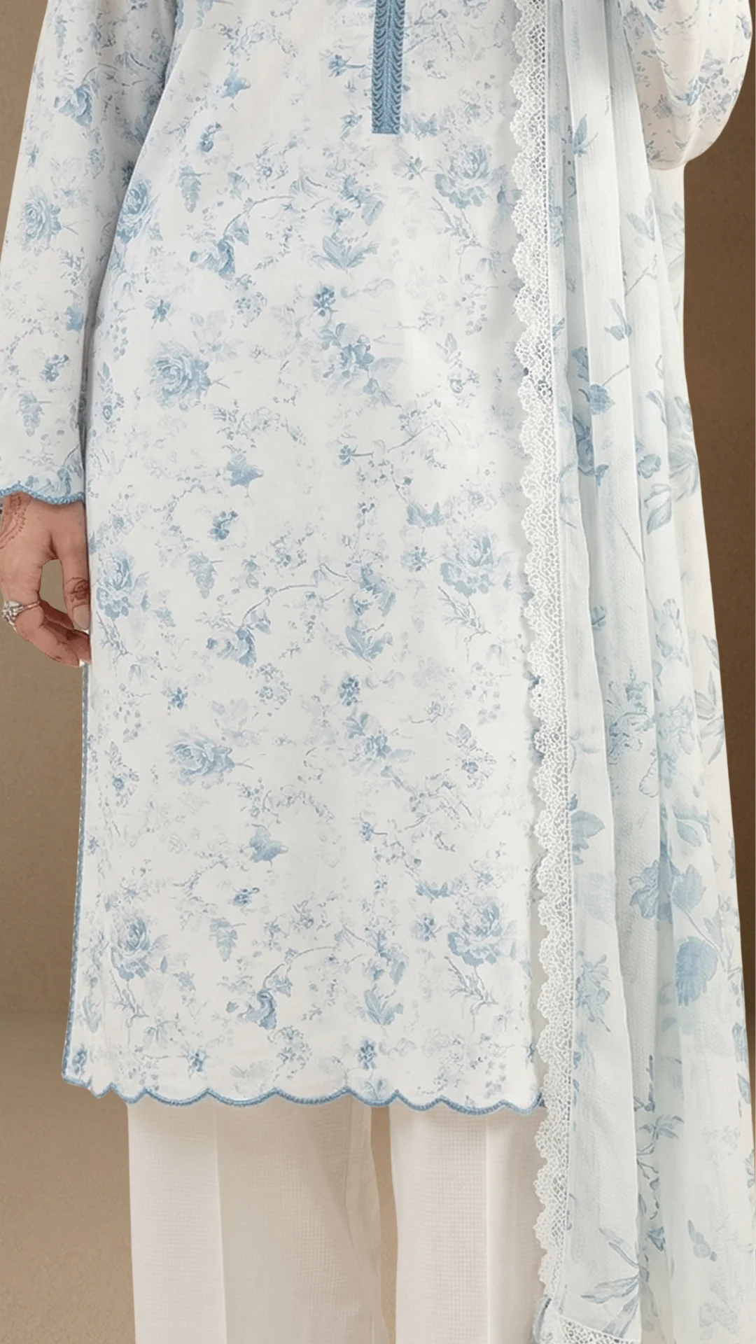 Soft Ciel - Printed Lawn Suit - Image 4